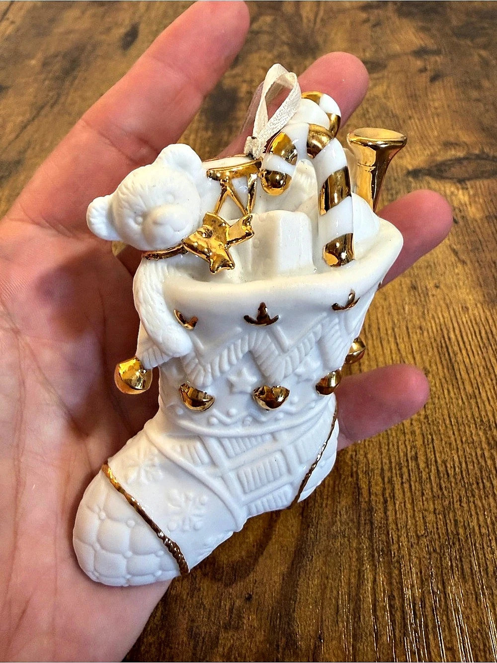 Vintage Lenox Full of Golden Gifts Christmas Stocking Ornament